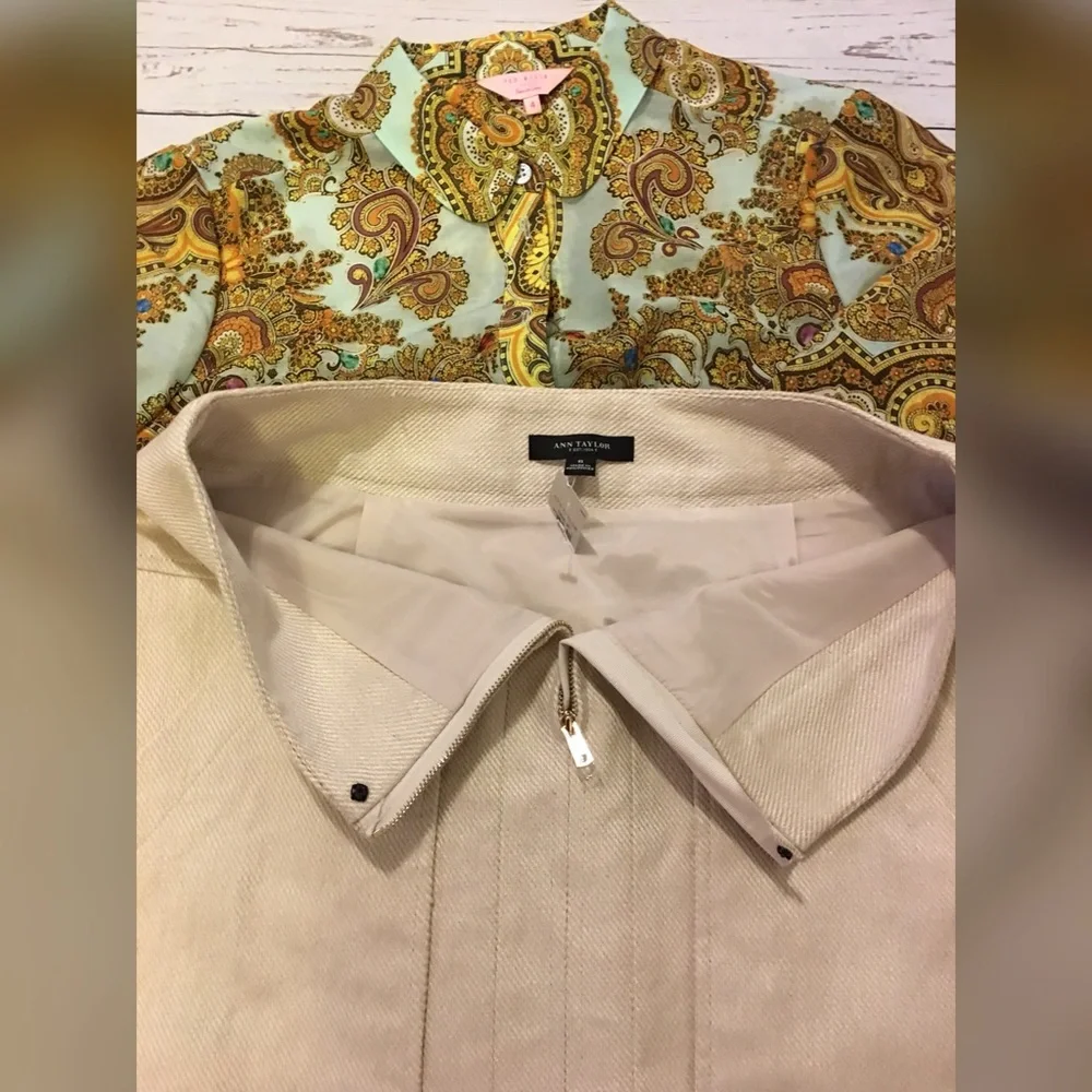 Ann Taylor NEW Lined Linen Cotton Big Pockets S 6 Linen Cotton Lined Career Work